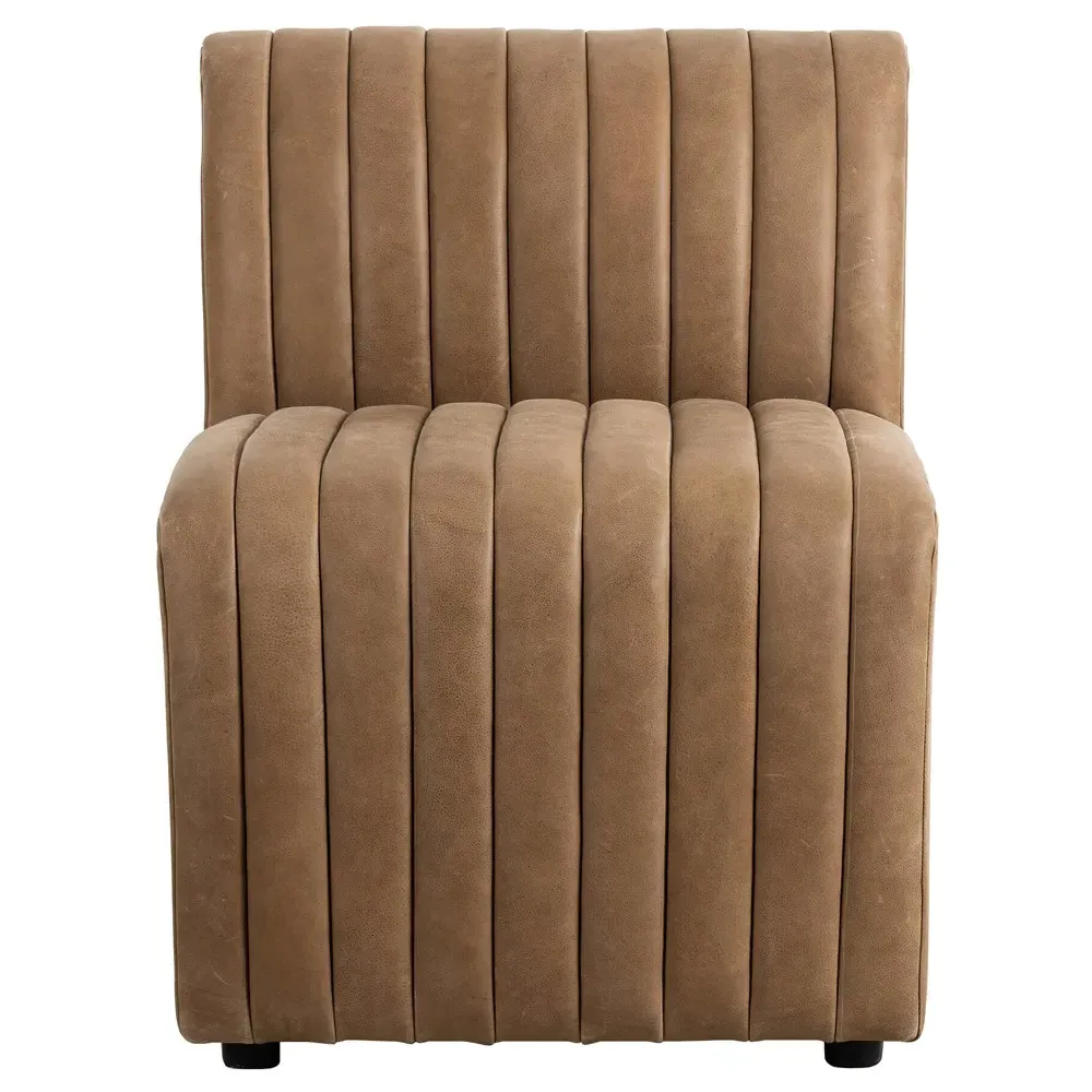 Leo Tufted Dining Banquette - Brown, Leather image