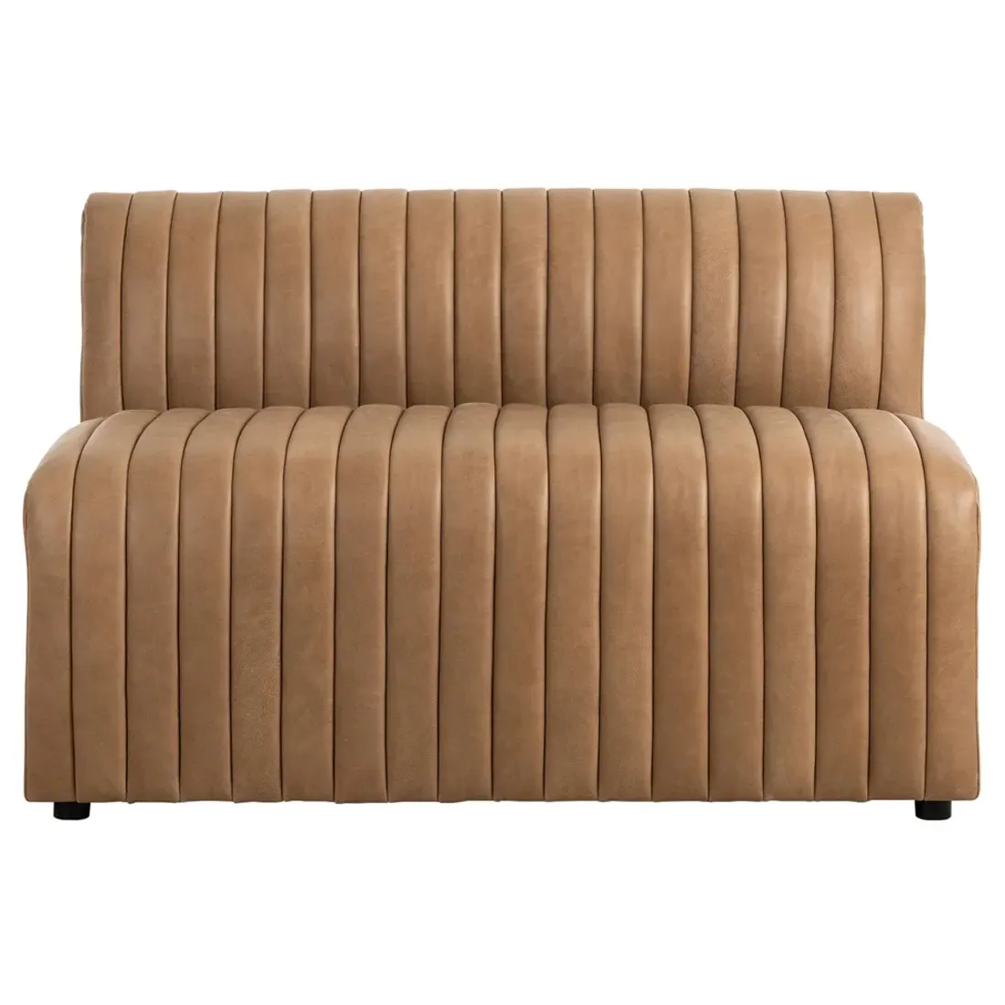 Leo Tufted Dining Banquette - Brown, Leather