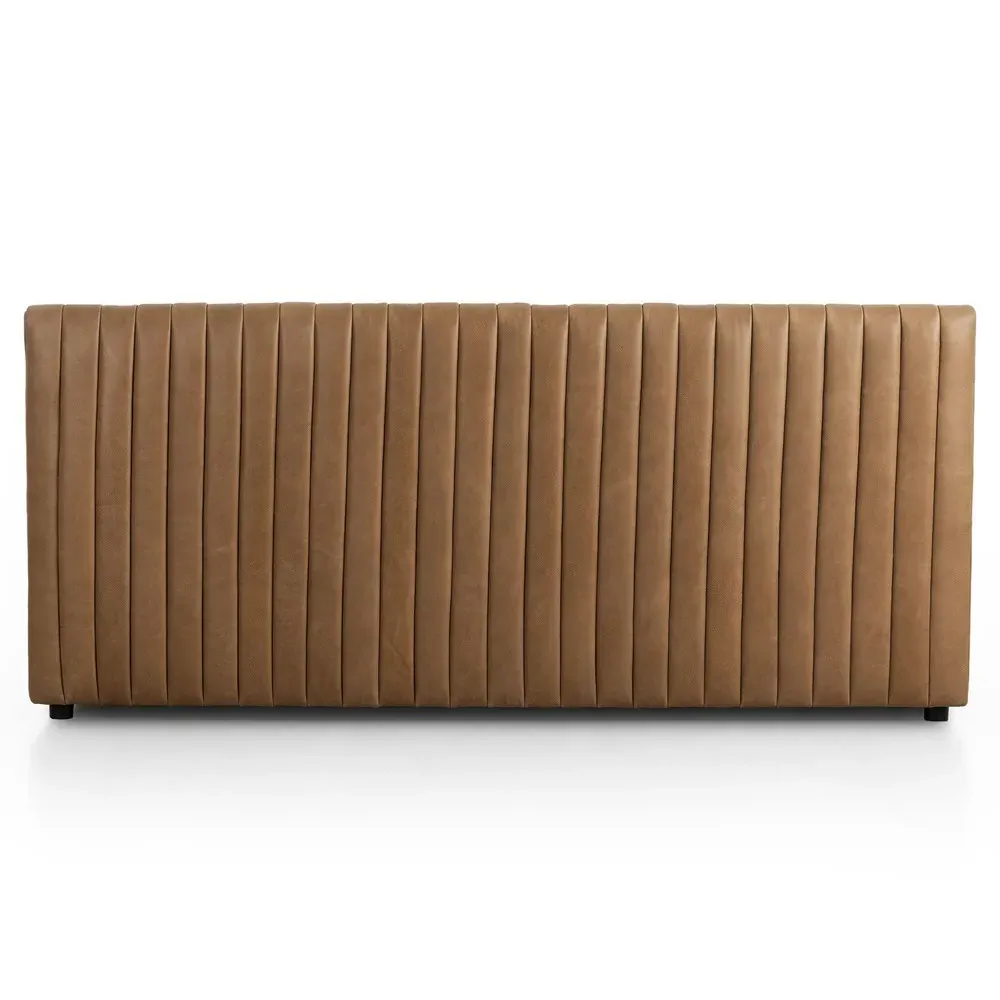 Leo Tufted Dining Banquette - Brown, Leather