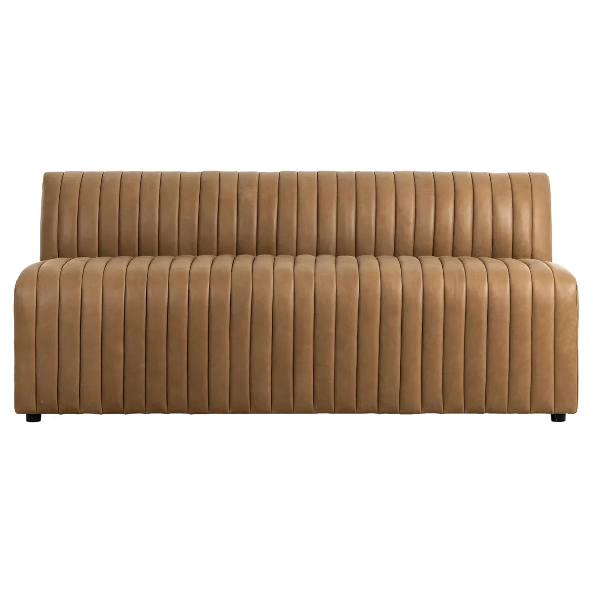 Leo Tufted Dining Banquette - Brown, Leather