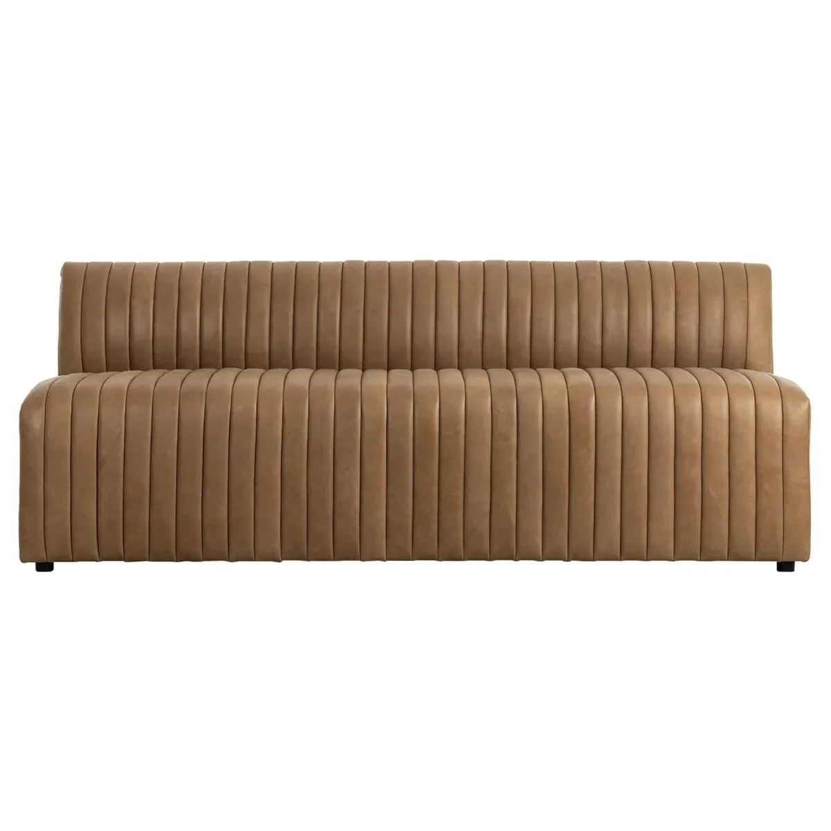 Leo Tufted Dining Banquette - Brown, Leather