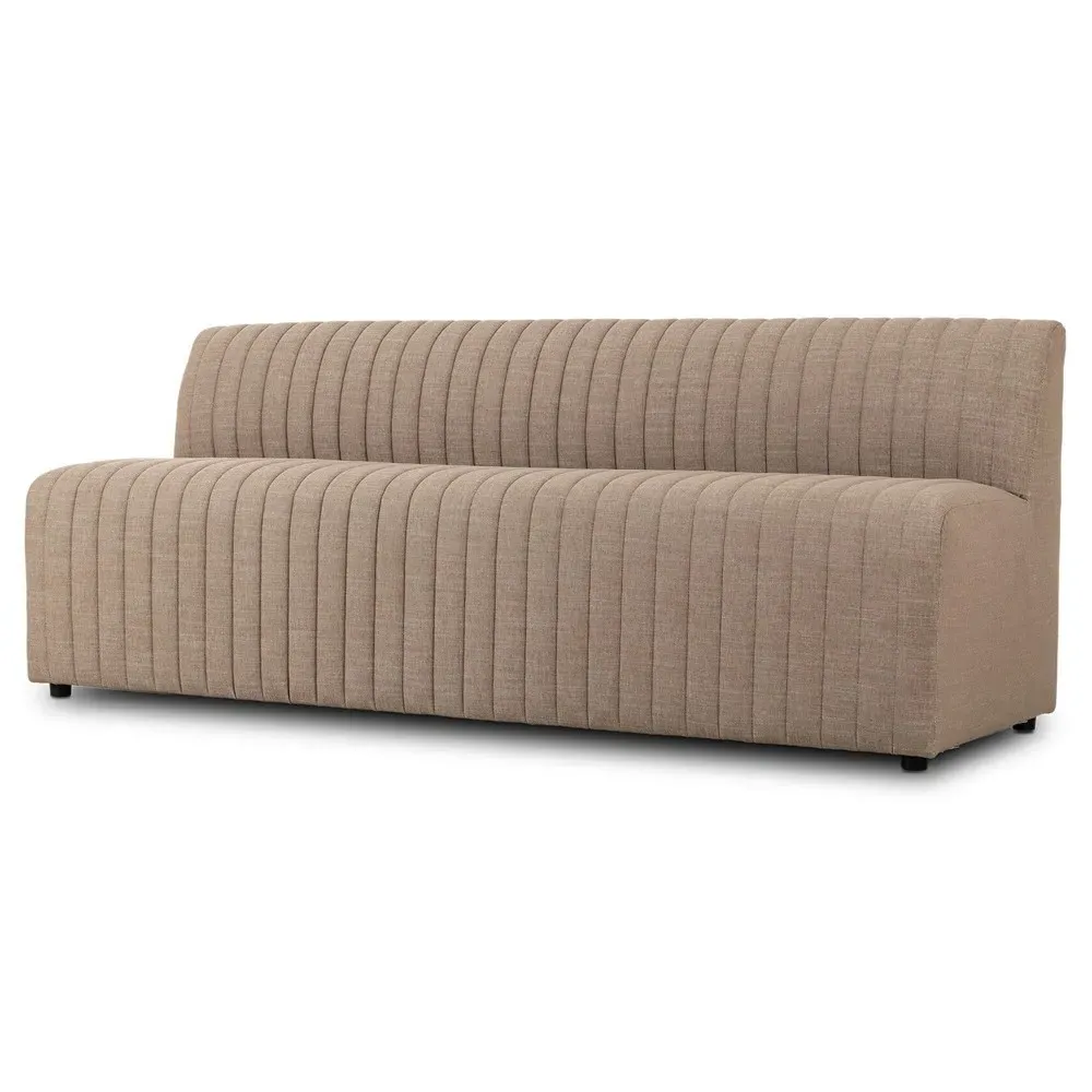 Leo Tufted Dining Banquette - Taupe, Performance Fabric