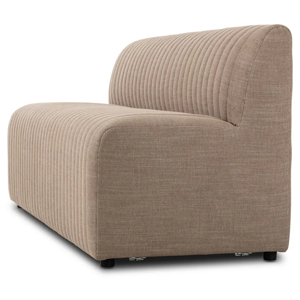 Leo Tufted Dining Banquette - Taupe, Performance Fabric