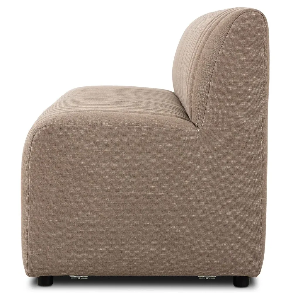 Leo Tufted Dining Banquette - Taupe, Performance Fabric