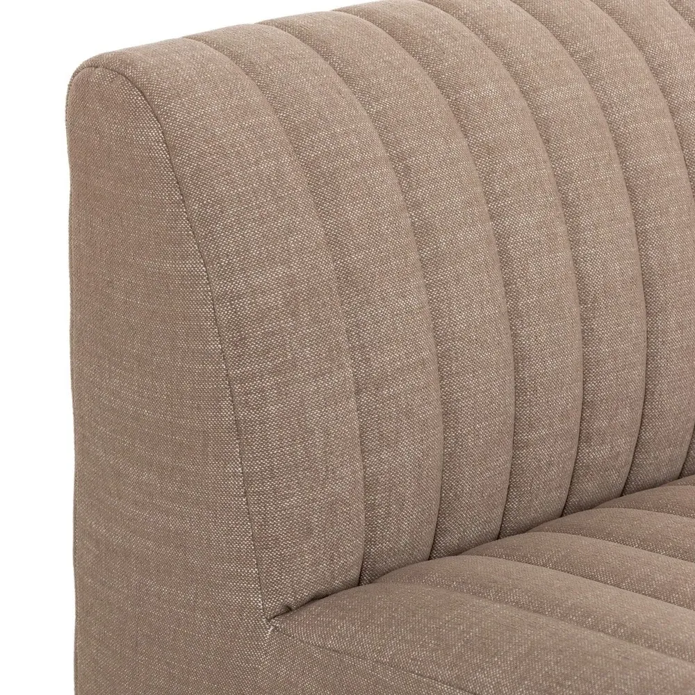 Leo Tufted Dining Banquette - Taupe, Performance Fabric