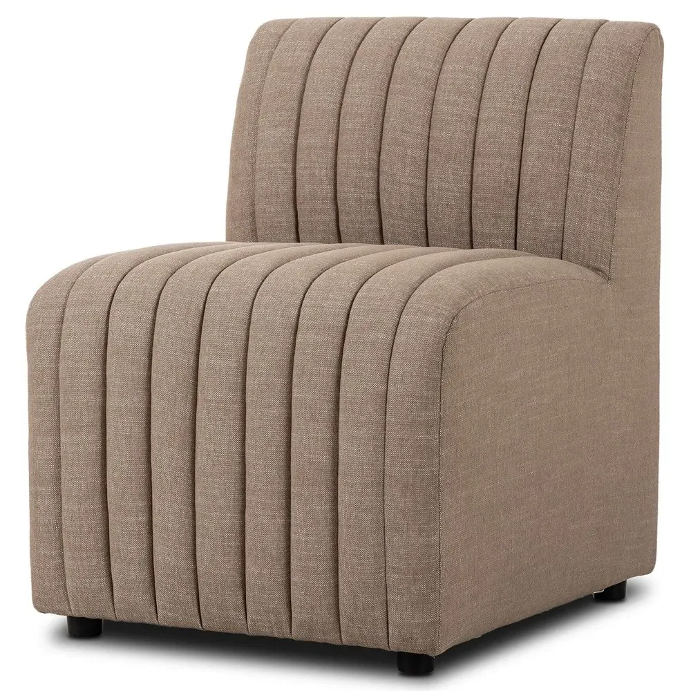 Leo Tufted Dining Banquette - Taupe, Performance Fabric