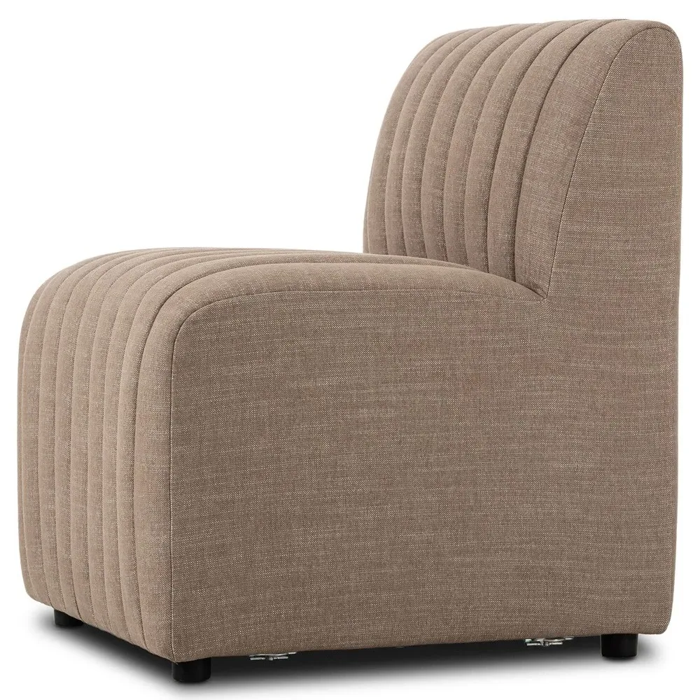 Leo Tufted Dining Banquette - Taupe, Performance Fabric