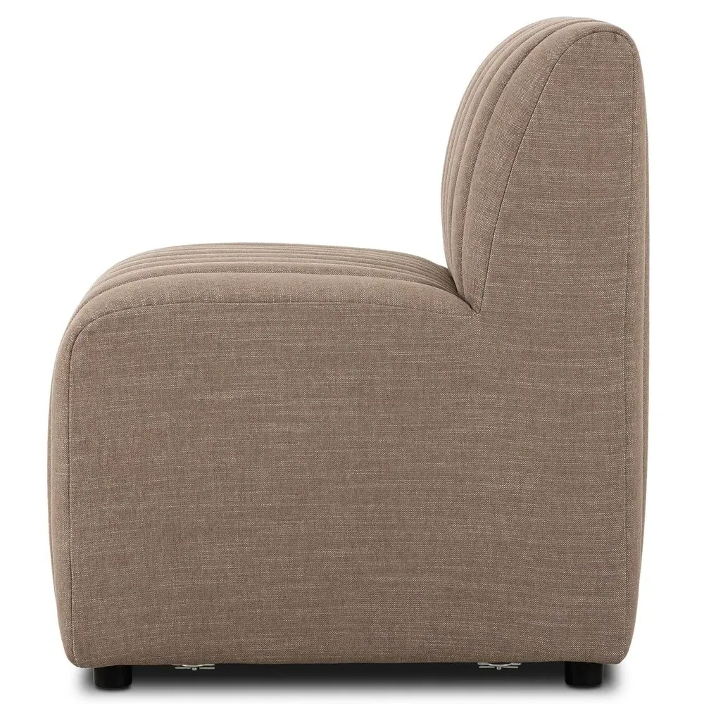 Leo Tufted Dining Banquette - Taupe, Performance Fabric