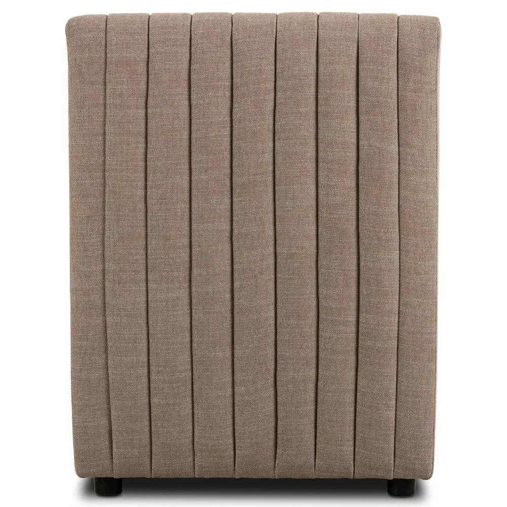 Leo Tufted Dining Banquette - Taupe, Performance Fabric