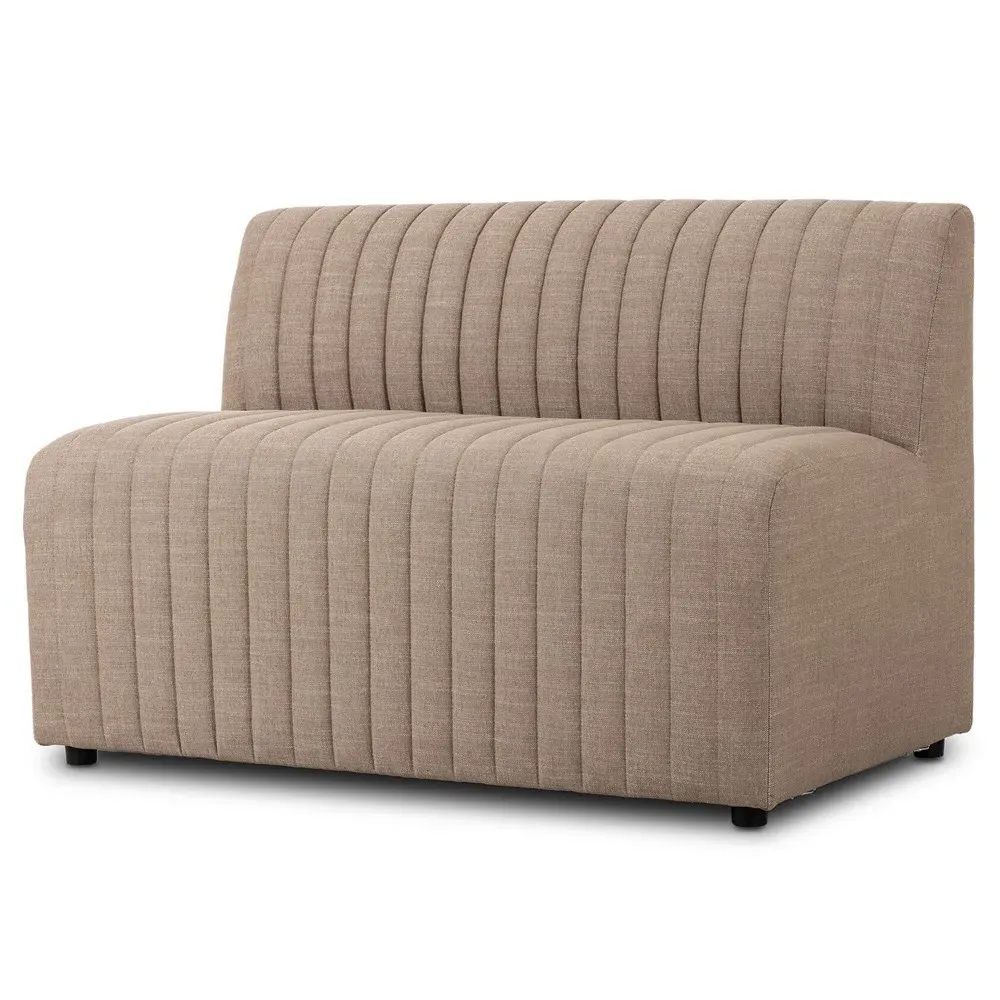 Leo Tufted Dining Banquette - Taupe, Performance Fabric