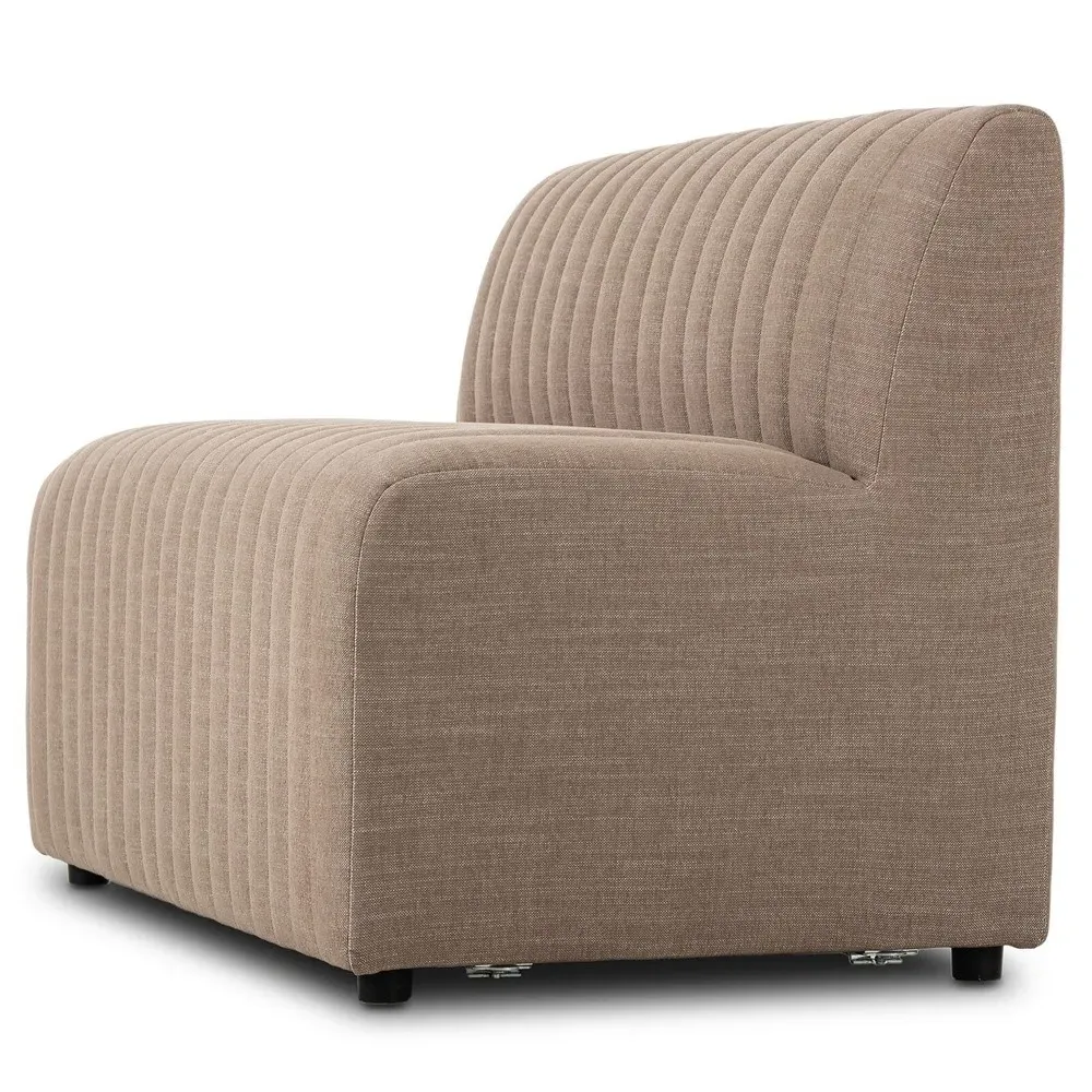 Leo Tufted Dining Banquette - Taupe, Performance Fabric