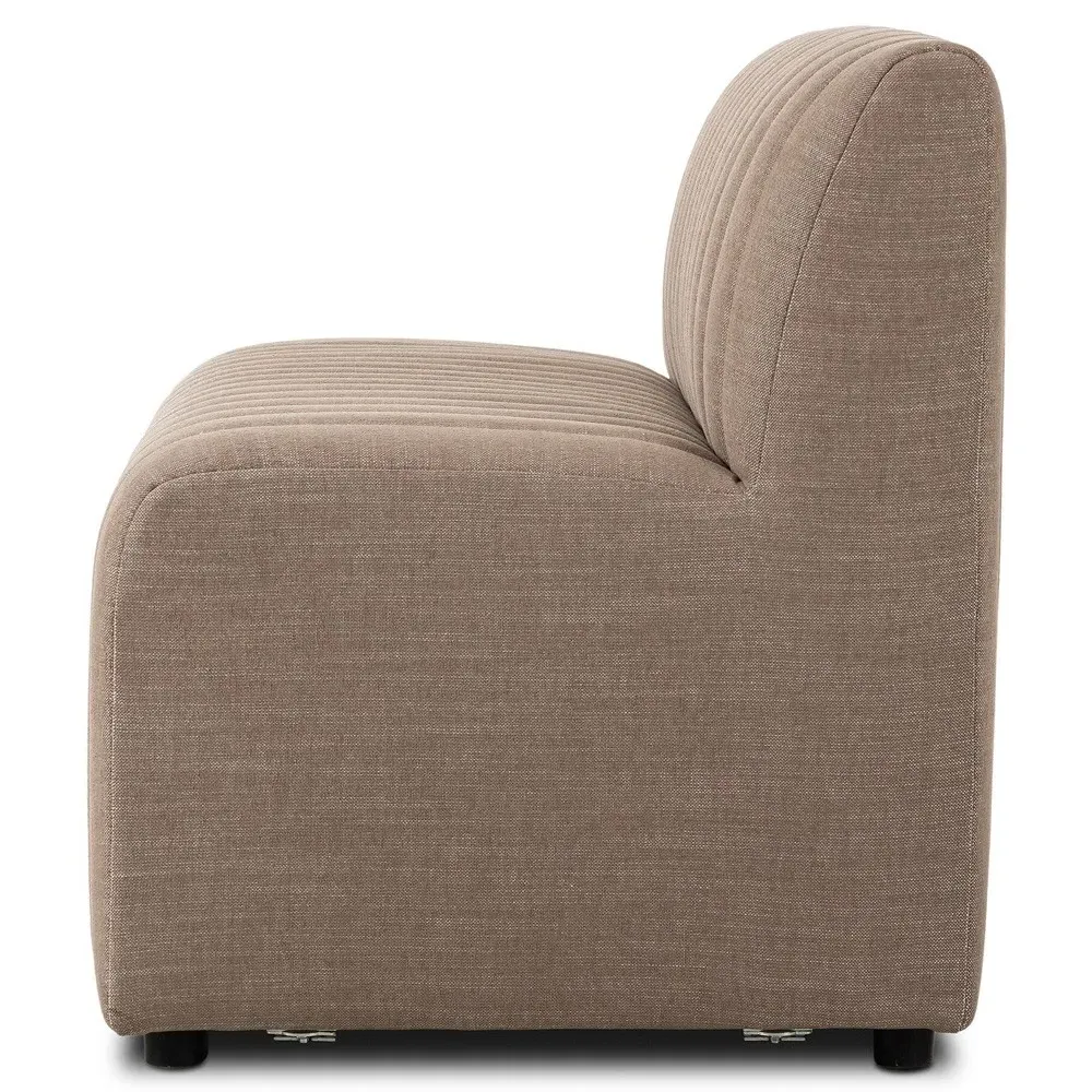 Leo Tufted Dining Banquette - Taupe, Performance Fabric