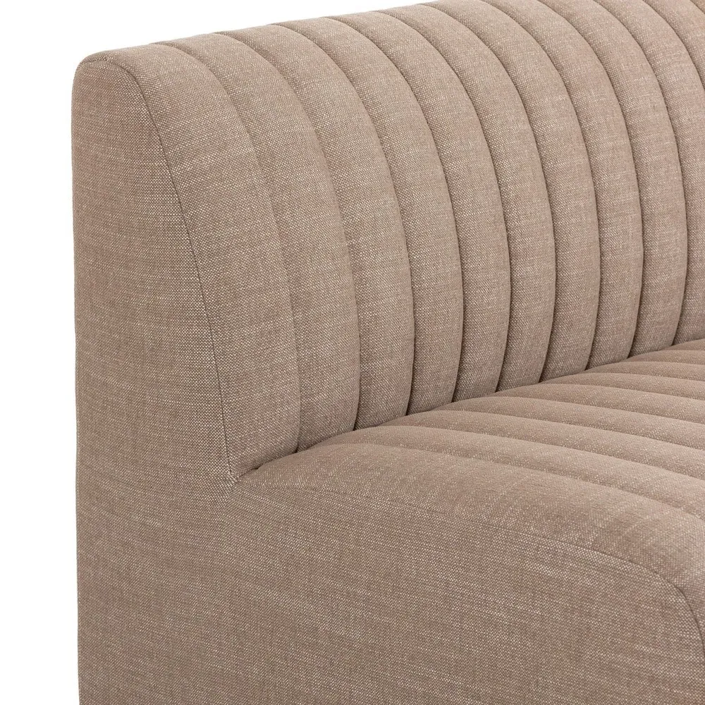 Leo Tufted Dining Banquette - Taupe, Performance Fabric