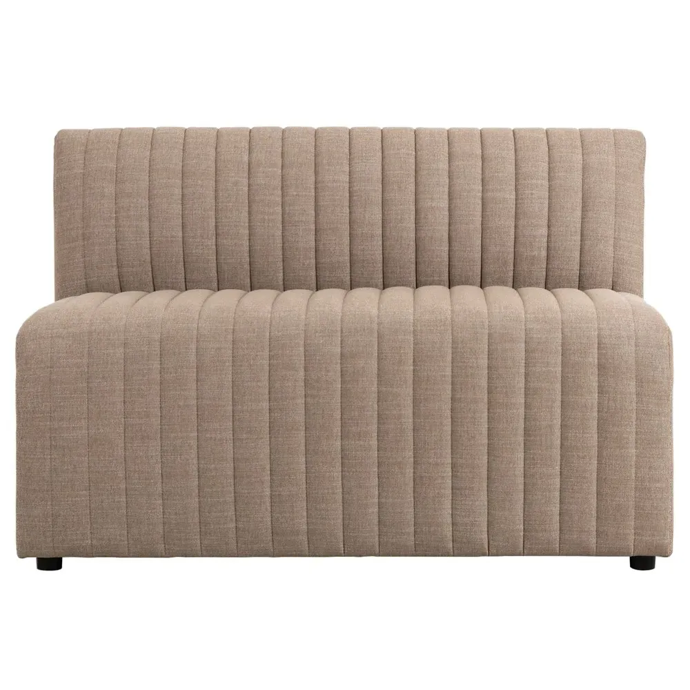 Leo Tufted Dining Banquette - Taupe, Performance Fabric