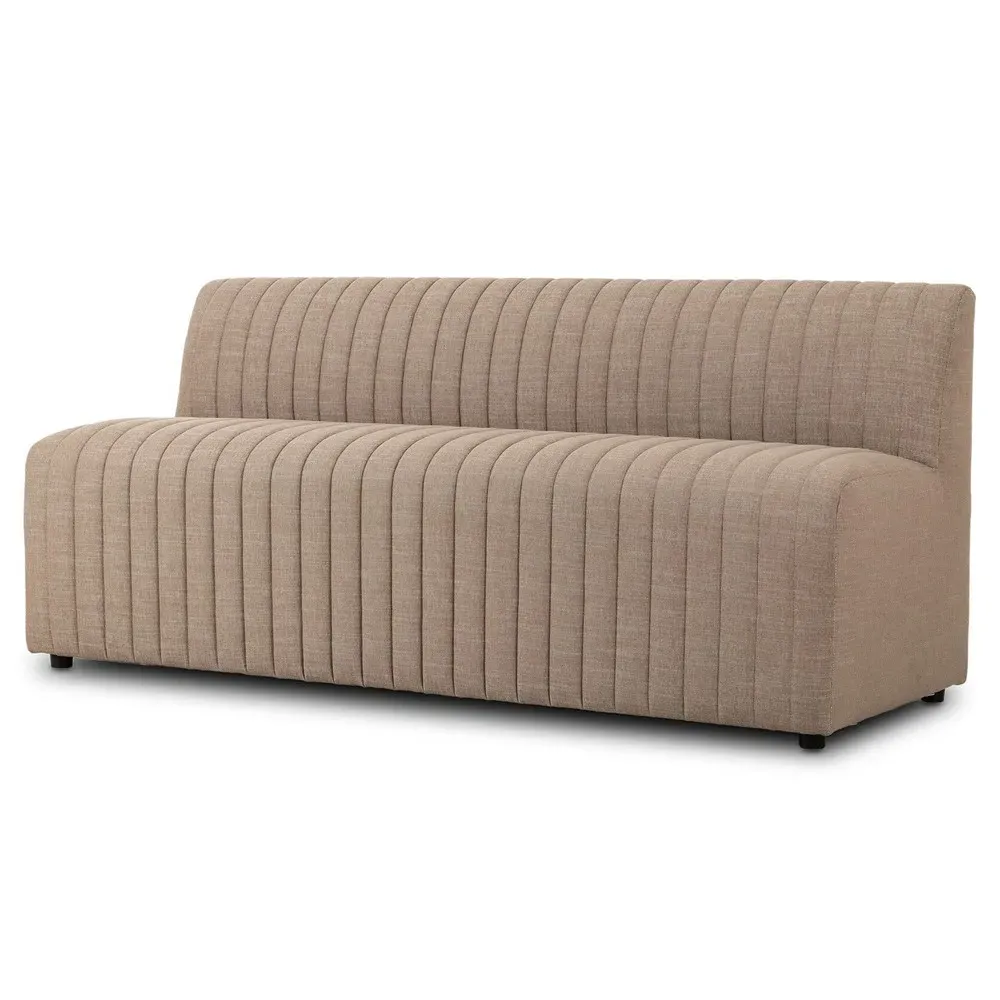 Leo Tufted Dining Banquette - Taupe, Performance Fabric