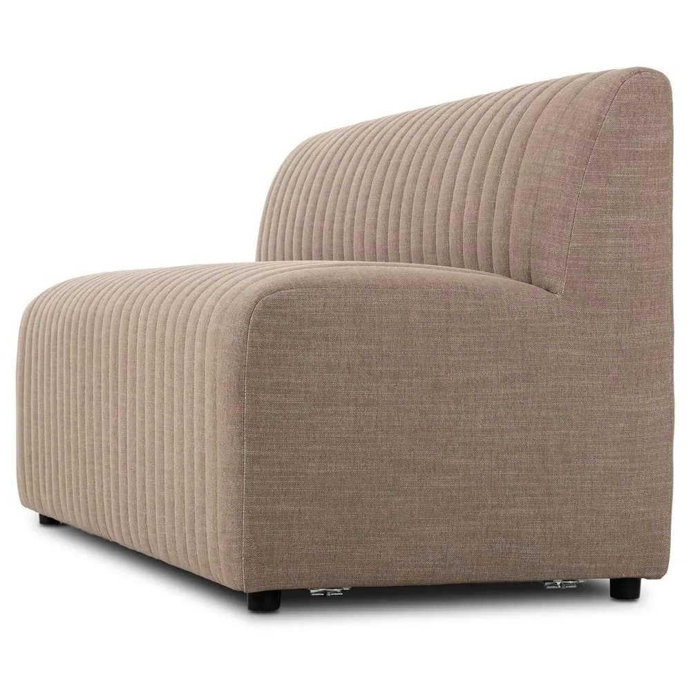 Leo Tufted Dining Banquette - Taupe, Performance Fabric