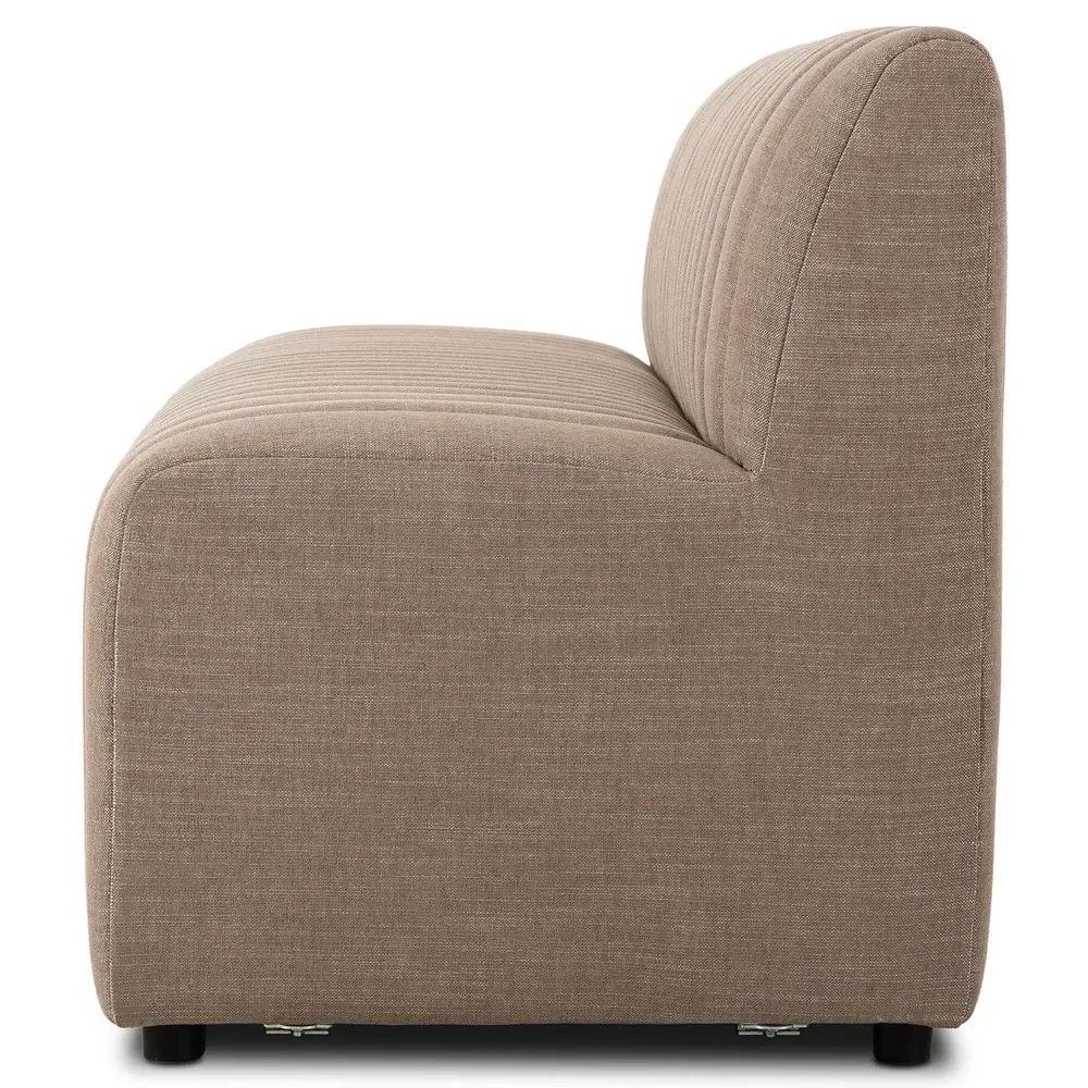 Leo Tufted Dining Banquette - Taupe, Performance Fabric