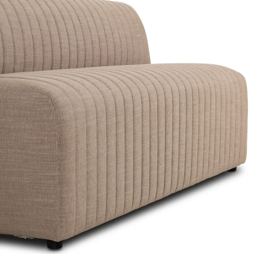 Leo Tufted Dining Banquette - Taupe, Performance Fabric