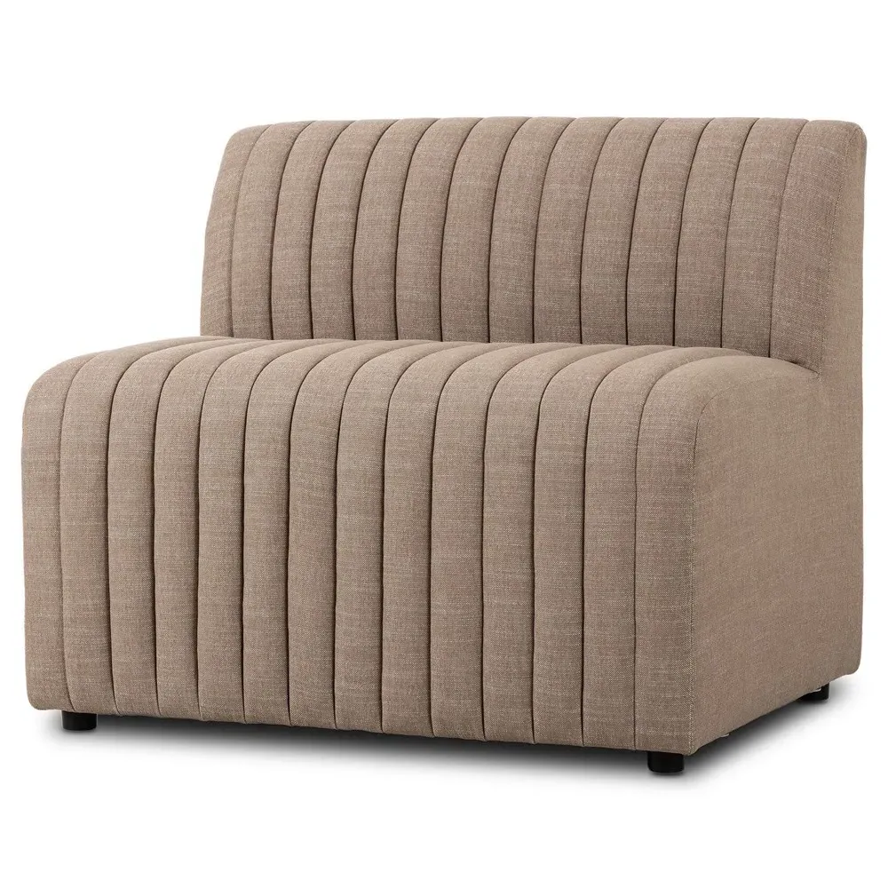 Leo Tufted Dining Banquette - Taupe, Performance Fabric