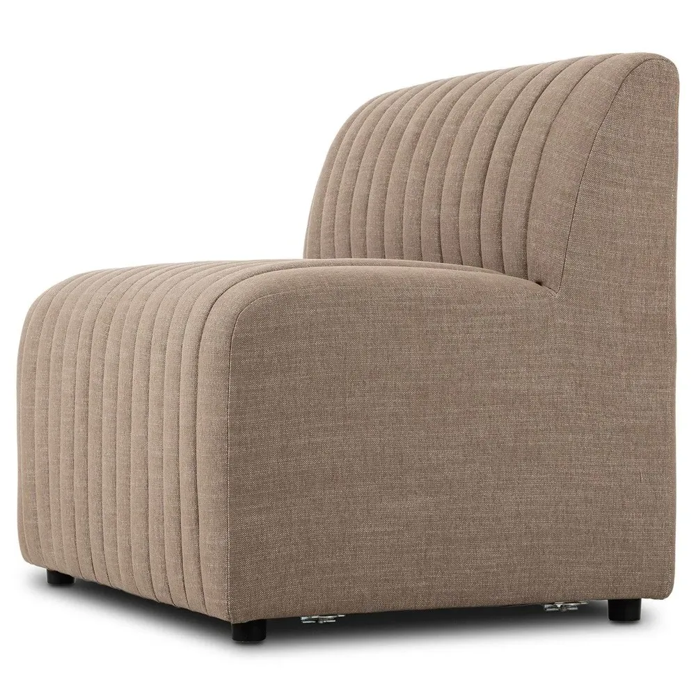 Leo Tufted Dining Banquette - Taupe, Performance Fabric