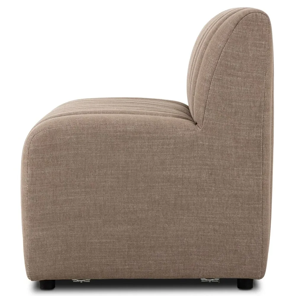 Leo Tufted Dining Banquette - Taupe, Performance Fabric