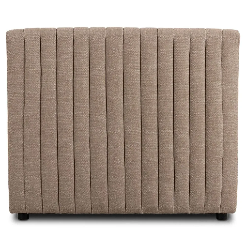 Leo Tufted Dining Banquette - Taupe, Performance Fabric