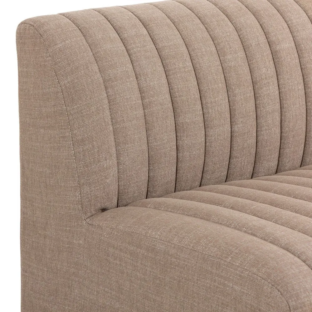 Leo Tufted Dining Banquette - Taupe, Performance Fabric