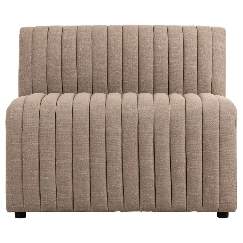 Leo Tufted Dining Banquette - Taupe, Performance Fabric