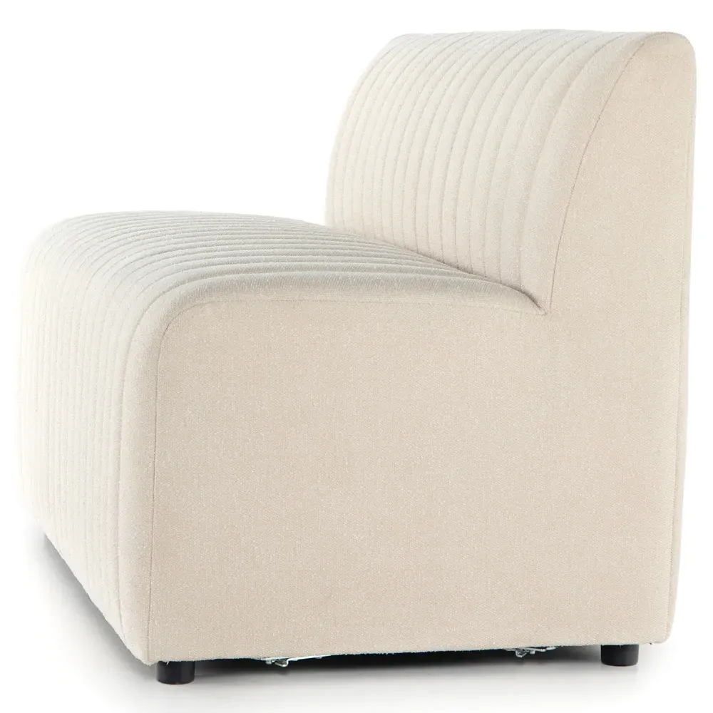 Leo Tufted Dining Bench - Beige, Performance Fabric