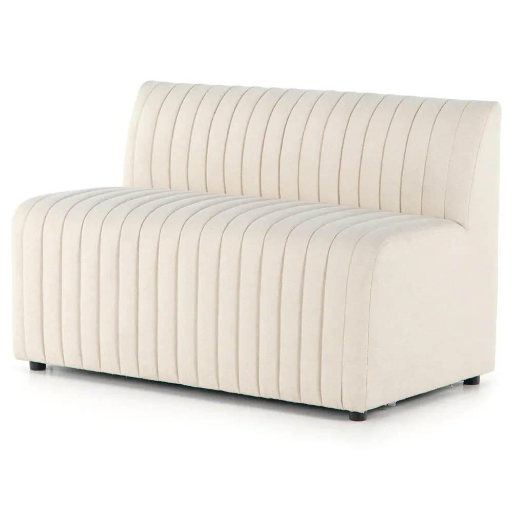 Leo Tufted Dining Bench - Beige, Performance Fabric