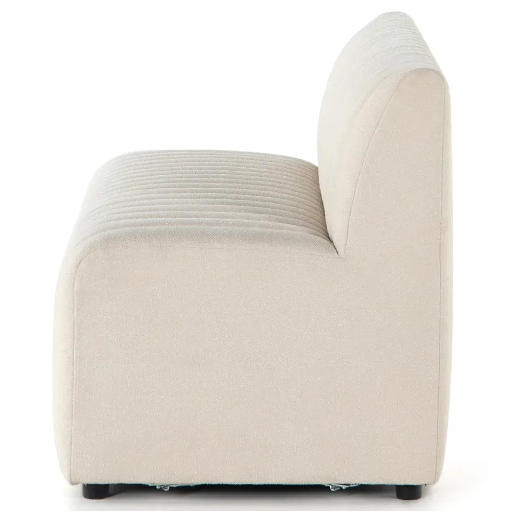 Leo Tufted Dining Bench - Beige, Performance Fabric