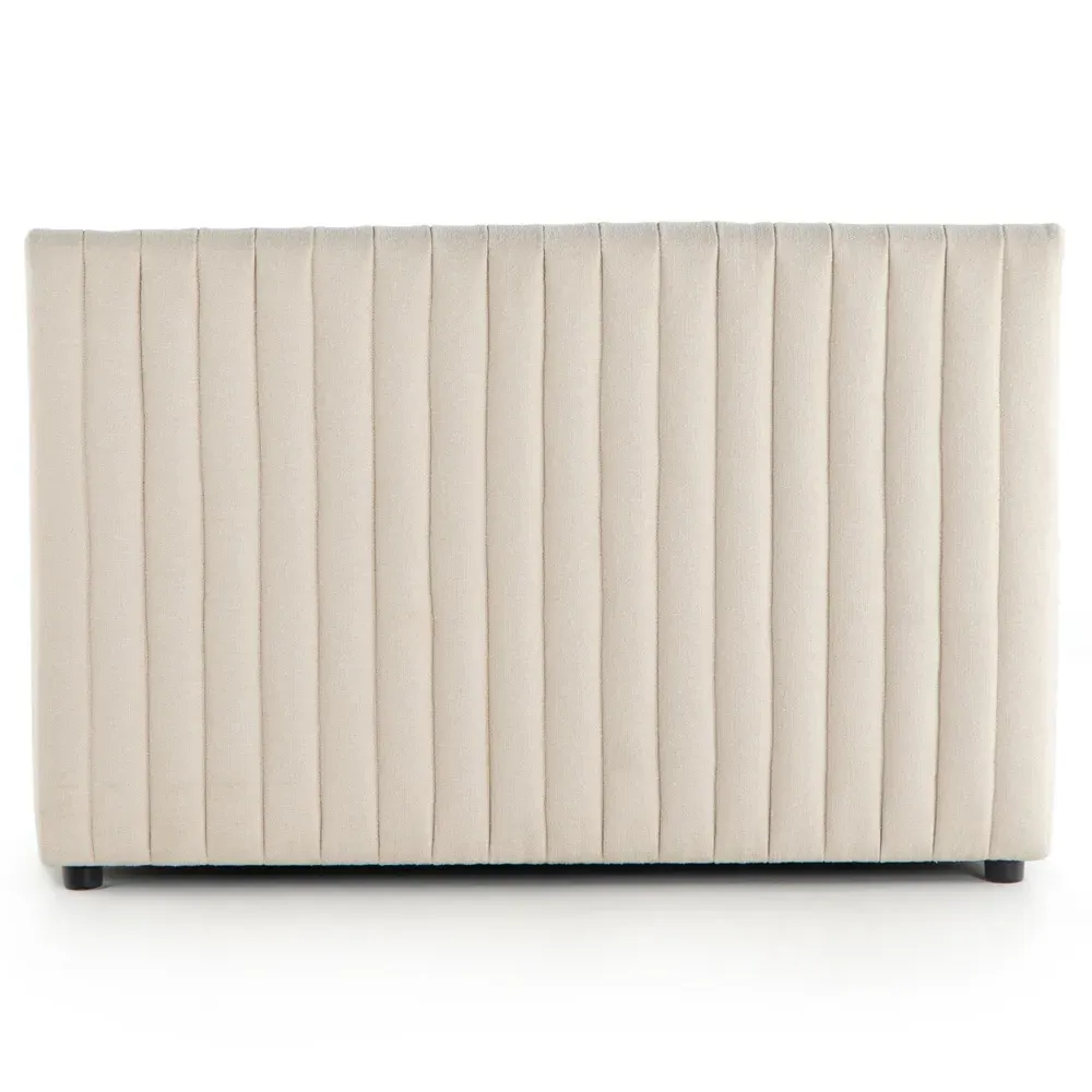 Leo Tufted Dining Bench - Beige, Performance Fabric