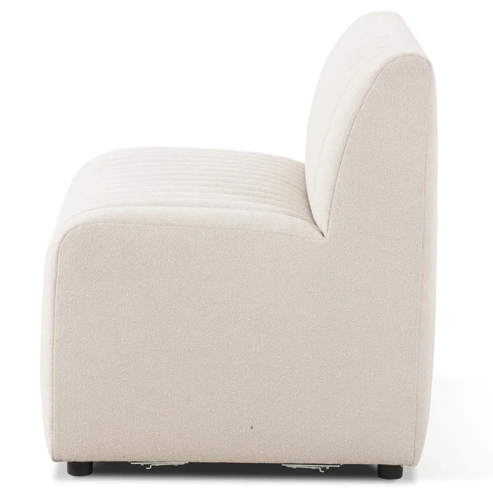 Leo Tufted Dining Bench - Beige, Performance Fabric