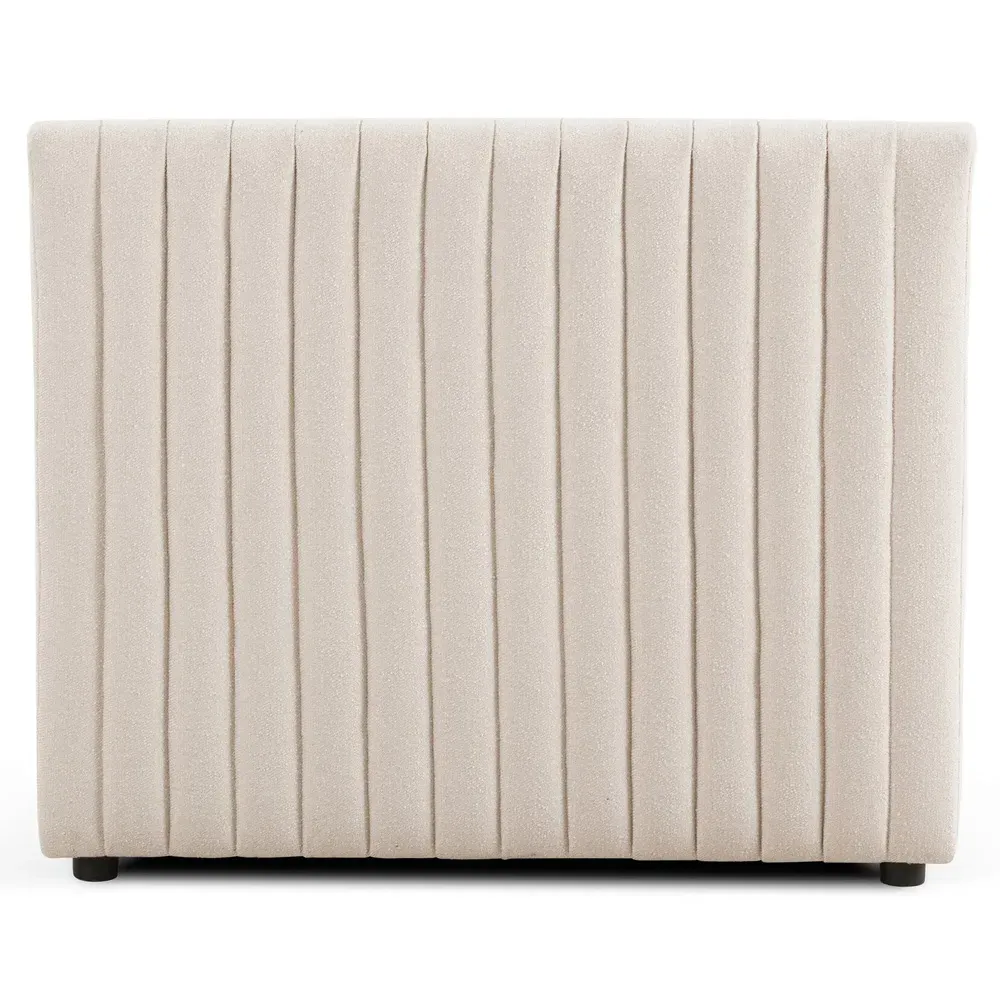 Leo Tufted Dining Bench - Beige, Performance Fabric