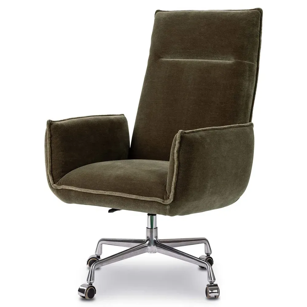 Leon Executive Office Chair - Olive Green, Velvet