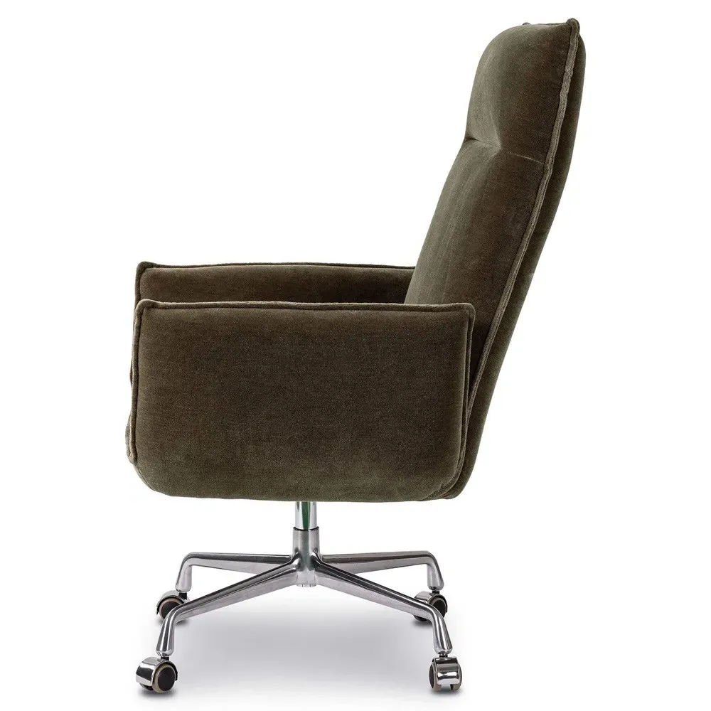 Leon Executive Office Chair - Olive Green, Velvet