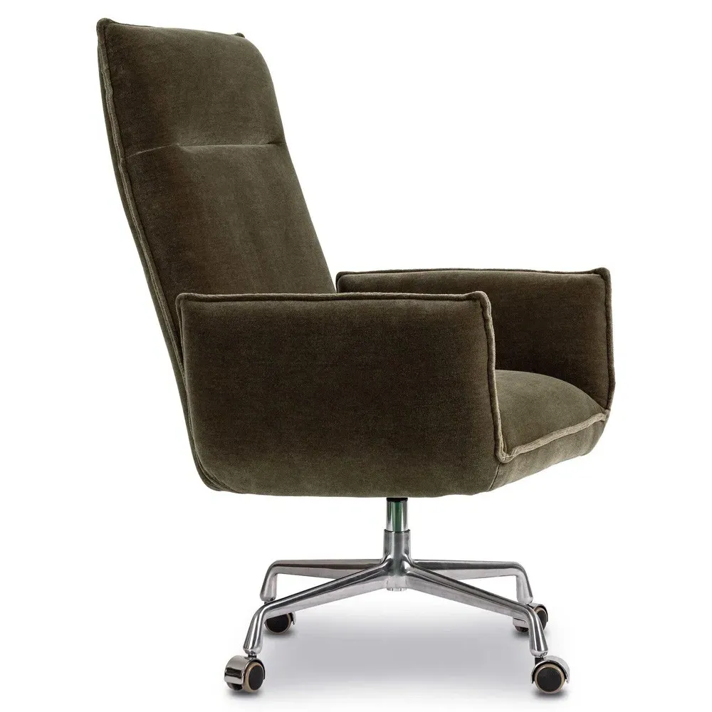 Leon Executive Office Chair - Olive Green, Velvet