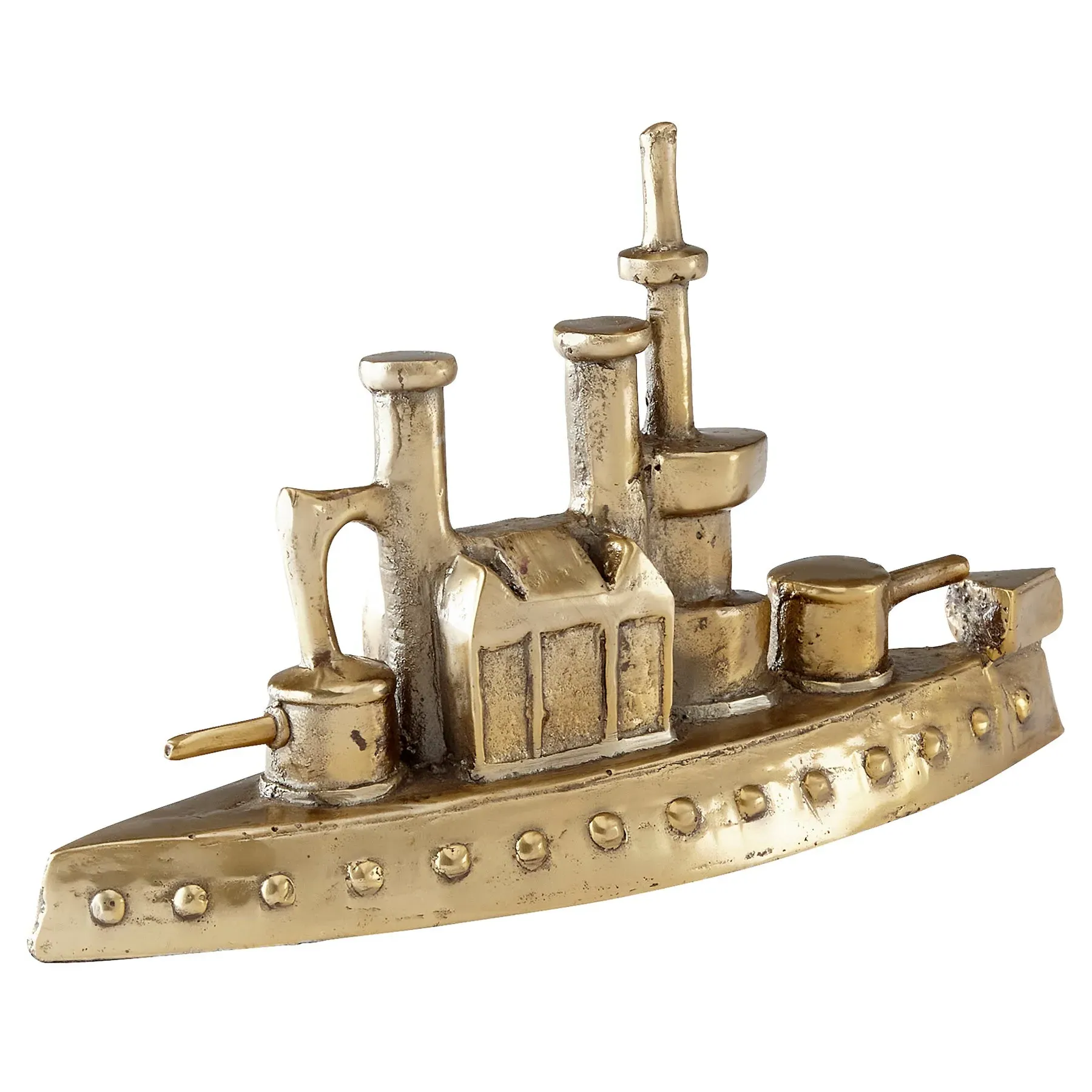 Leon Iron Boat Sculpture - Aged Brass