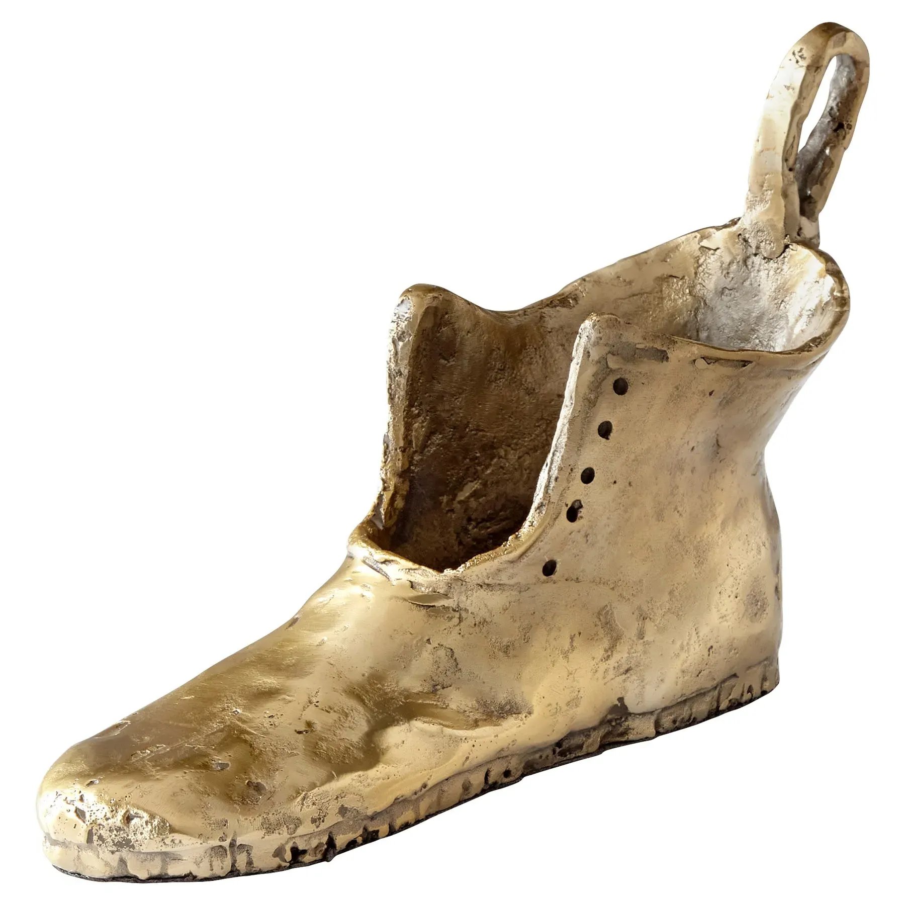 Leon Iron Shoe Sculpture - Aged Brass