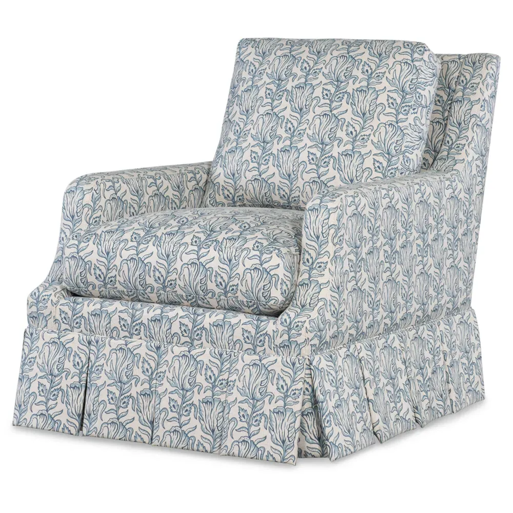Leon Slipcovered Arm Chair - Blue