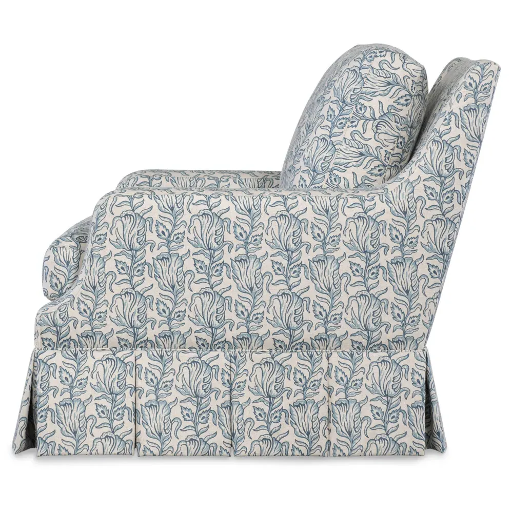 Leon Slipcovered Arm Chair - Blue