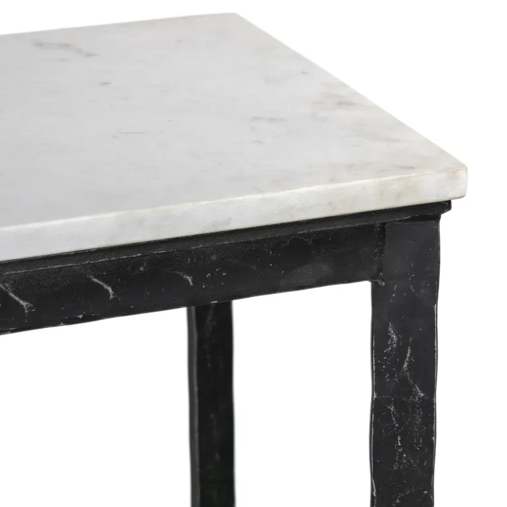 Leona Console Table - White, Marble