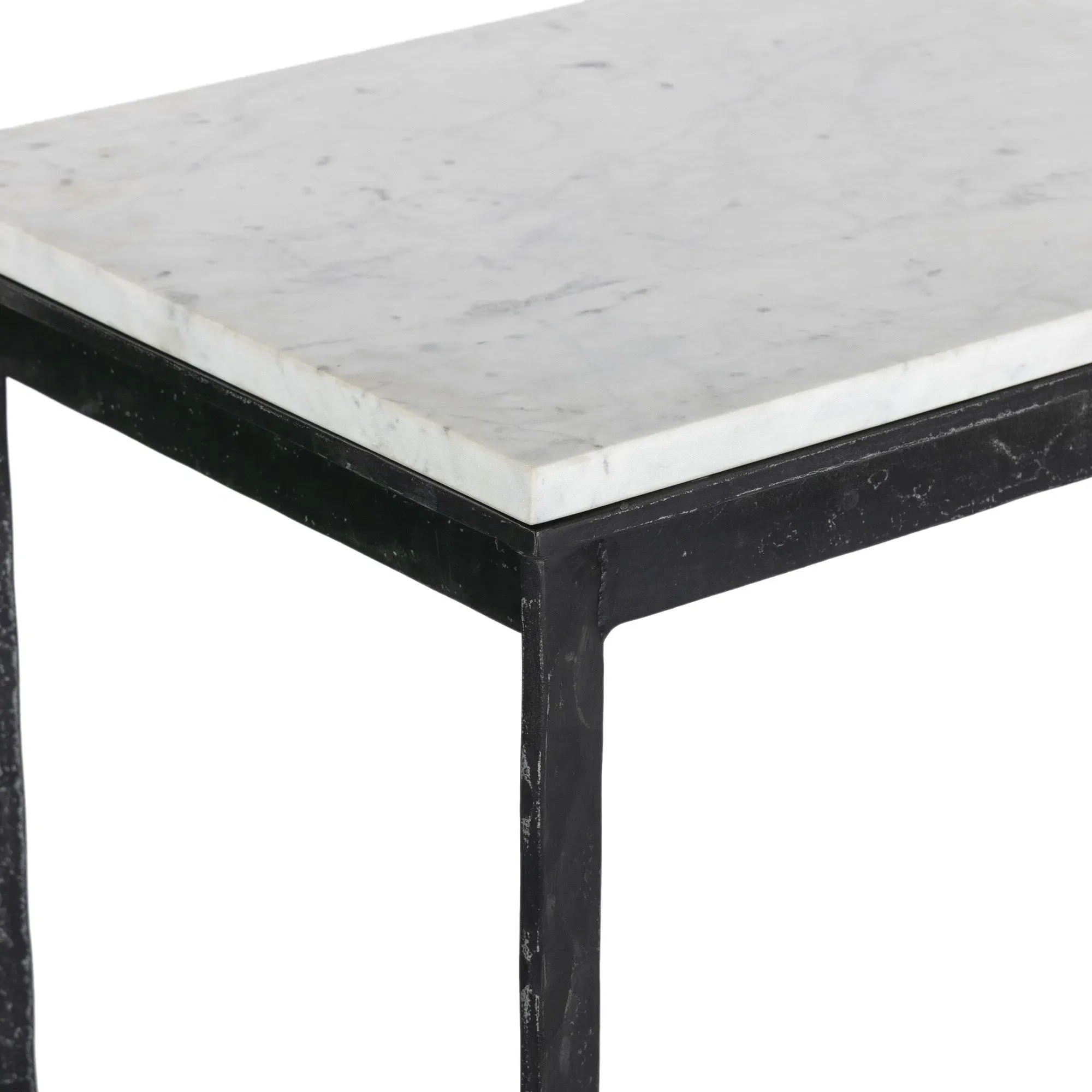 Leona Console Table - White, Marble