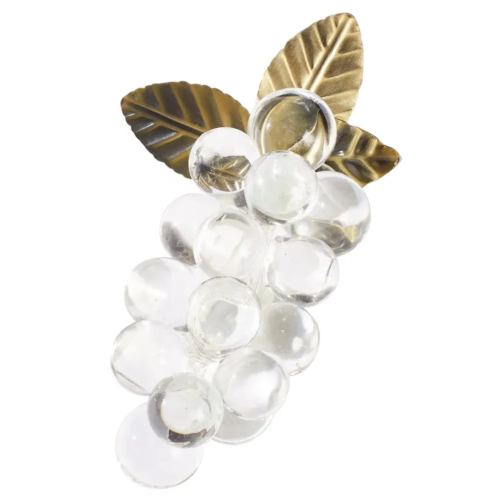 Leona Decorative Grapes - Clear Glass, Antique Brass image