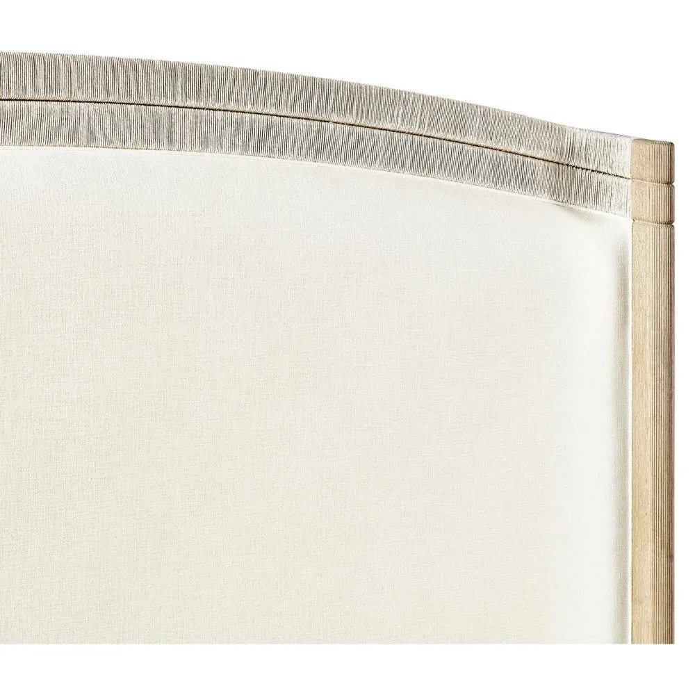 Leonard King Size Bed - Cream, Whitewashed Oak