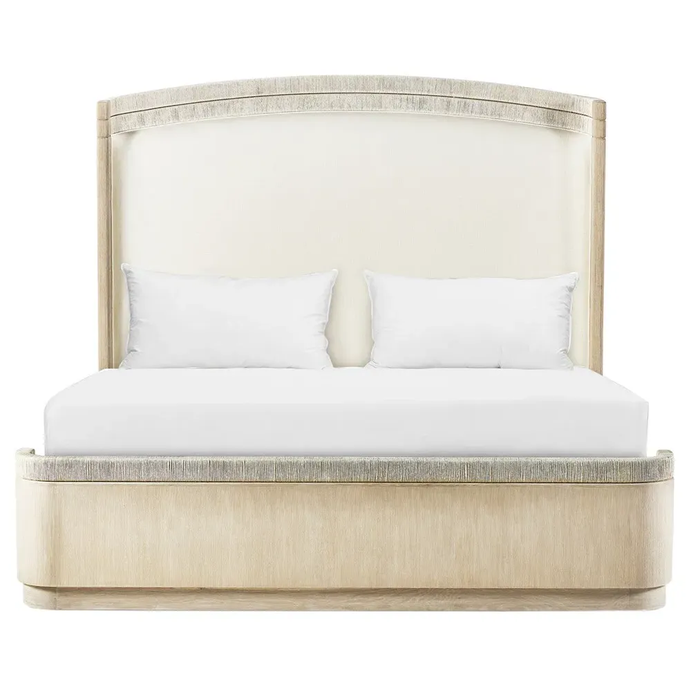 Leonard King Size Bed - Cream, Whitewashed Oak image
