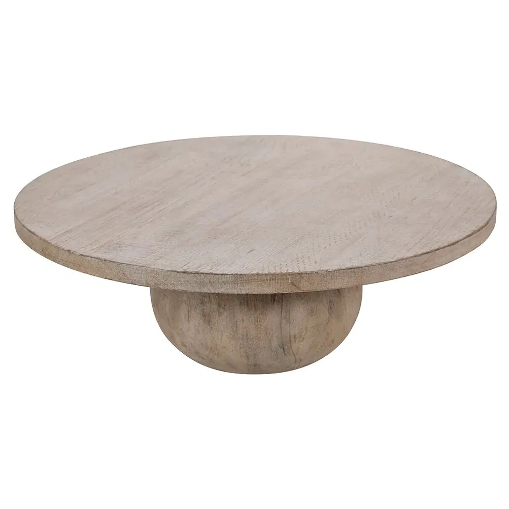 Leonardo Round Coffee Table - Brown, Reclaimed Pine