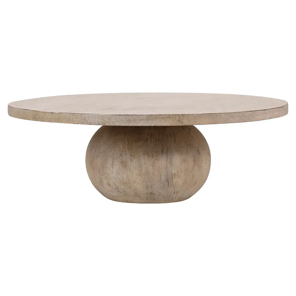 Leonardo Round Coffee Table - Brown, Reclaimed Pine image