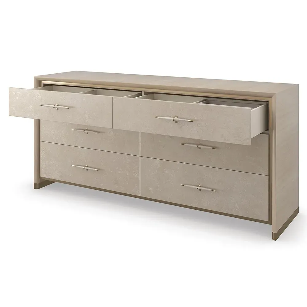 Leonna Double Dresser - Beige, Wood