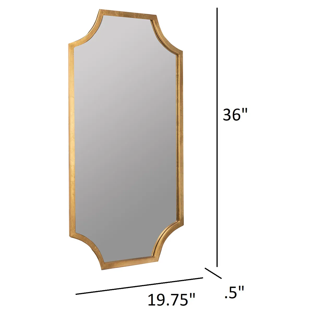 Leonora Rectangular Wall Mirror - Gold Leaf, Metal